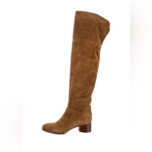 Chloe "Sonia" chocolate suede OTK boots, 39
